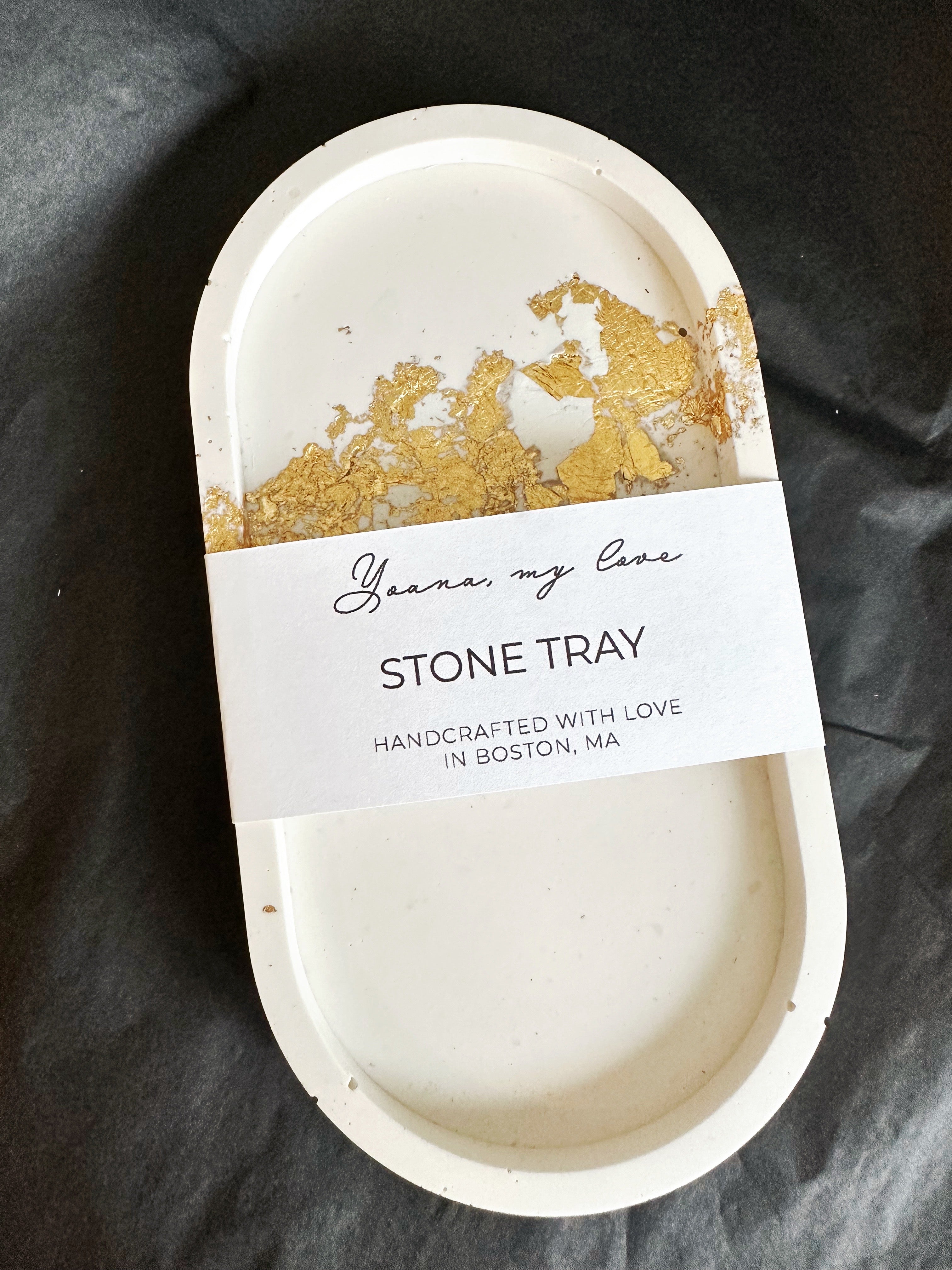 Stone Tray with Gold Leaf