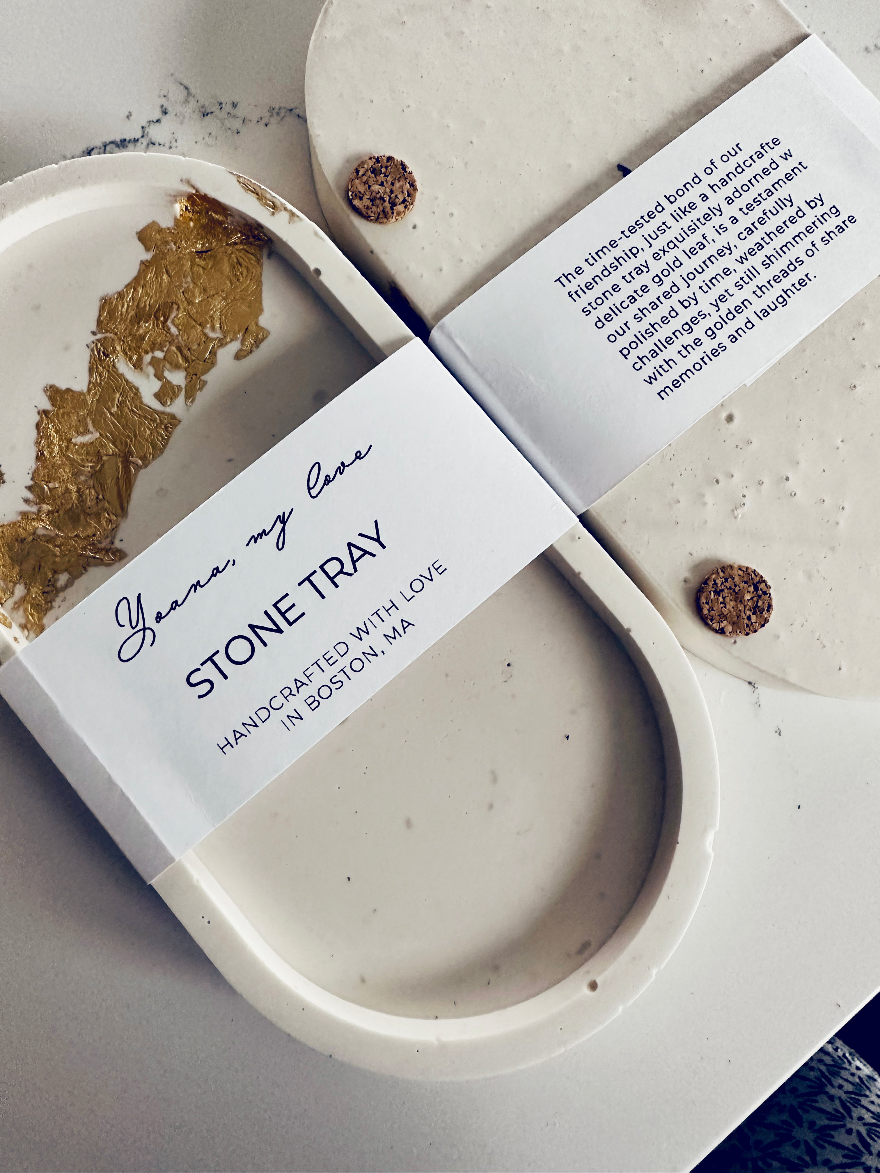 Stone Tray with Gold Leaf